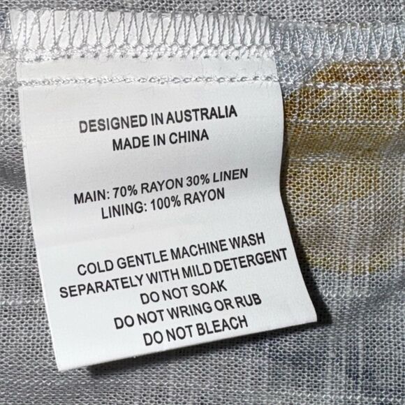 Paper Heart Dolce Vita multi colored linen blend spaghetti strap tiered dress SM - Picture 10 of 12